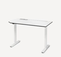 Aeris Single Desk RMC Arbeitspult Stehen und Sitzen Stehtisch Rücken Möbel Center höhenverstellbar Steh-Sitz-Pult weiss