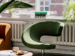 Varier Peel Club Relaxsessel Rücken Möbel Center Stoffbezug grün Gestell silber